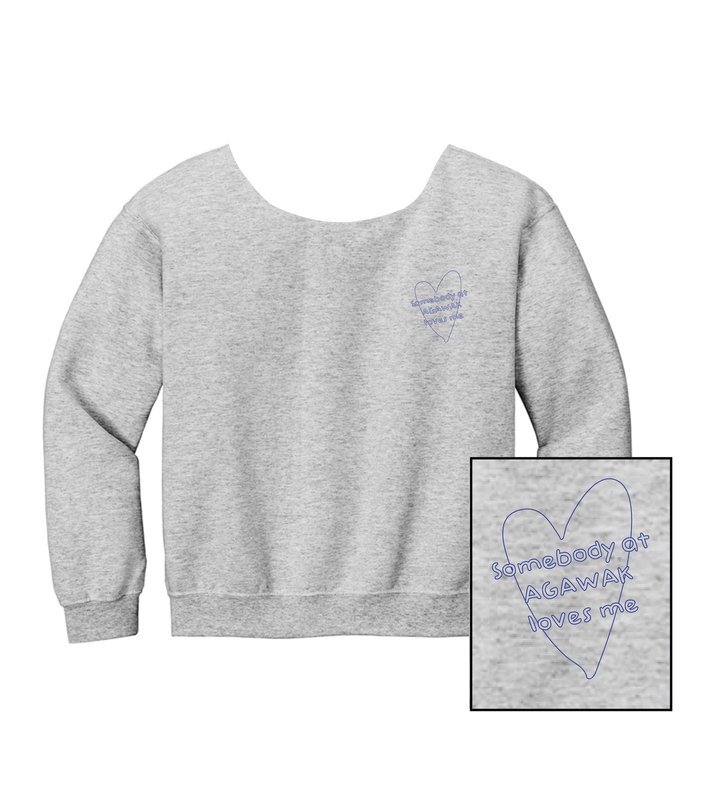 Girls Camp Somebody Loves Me Ringer Crewneck Sweatshirt