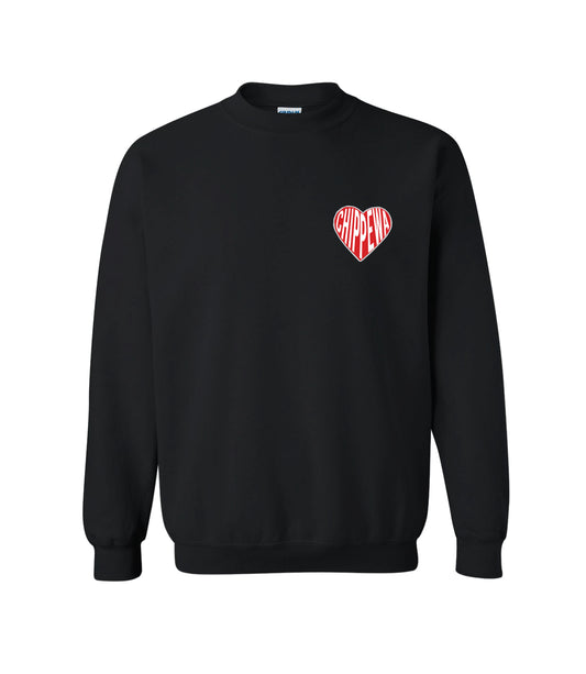 Girls Camp Youth Heart Patch Crew Neck Sweatshirt