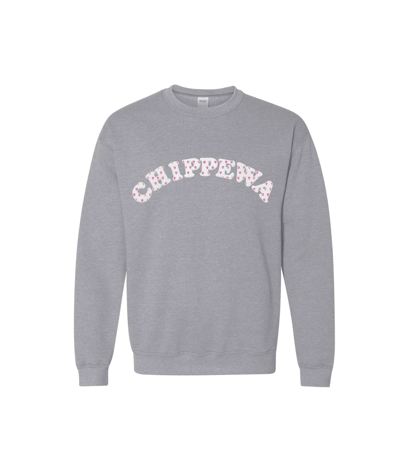 Girls Camp Heart Print Crewneck Sweatshirt