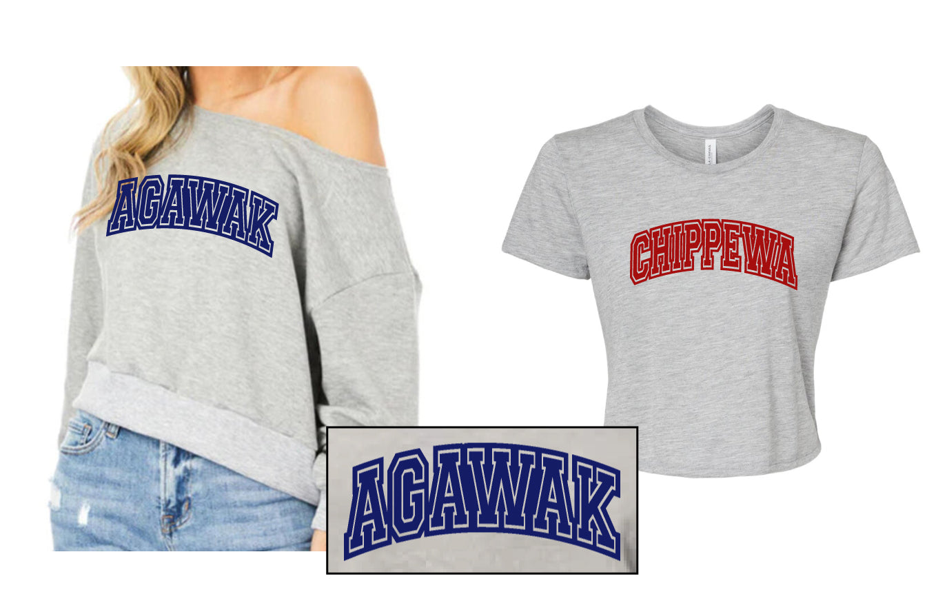 Off-Shoulder & Cropped Logo Tee