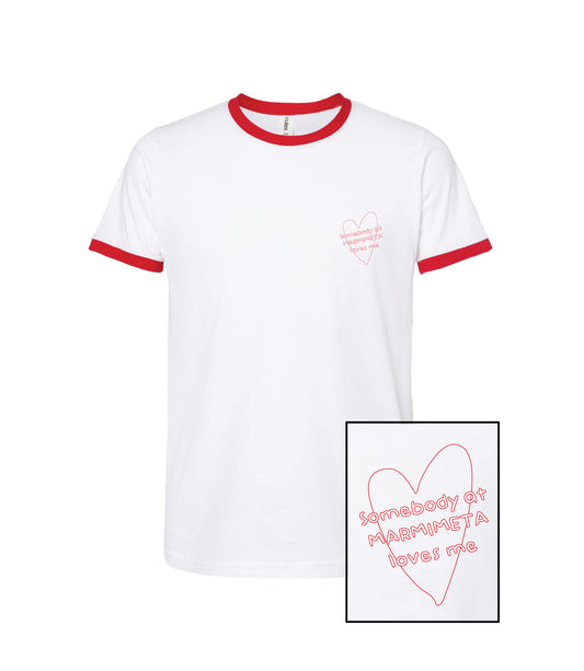 Girls Camp Somebody Loves Me Ringer Tee Shirt