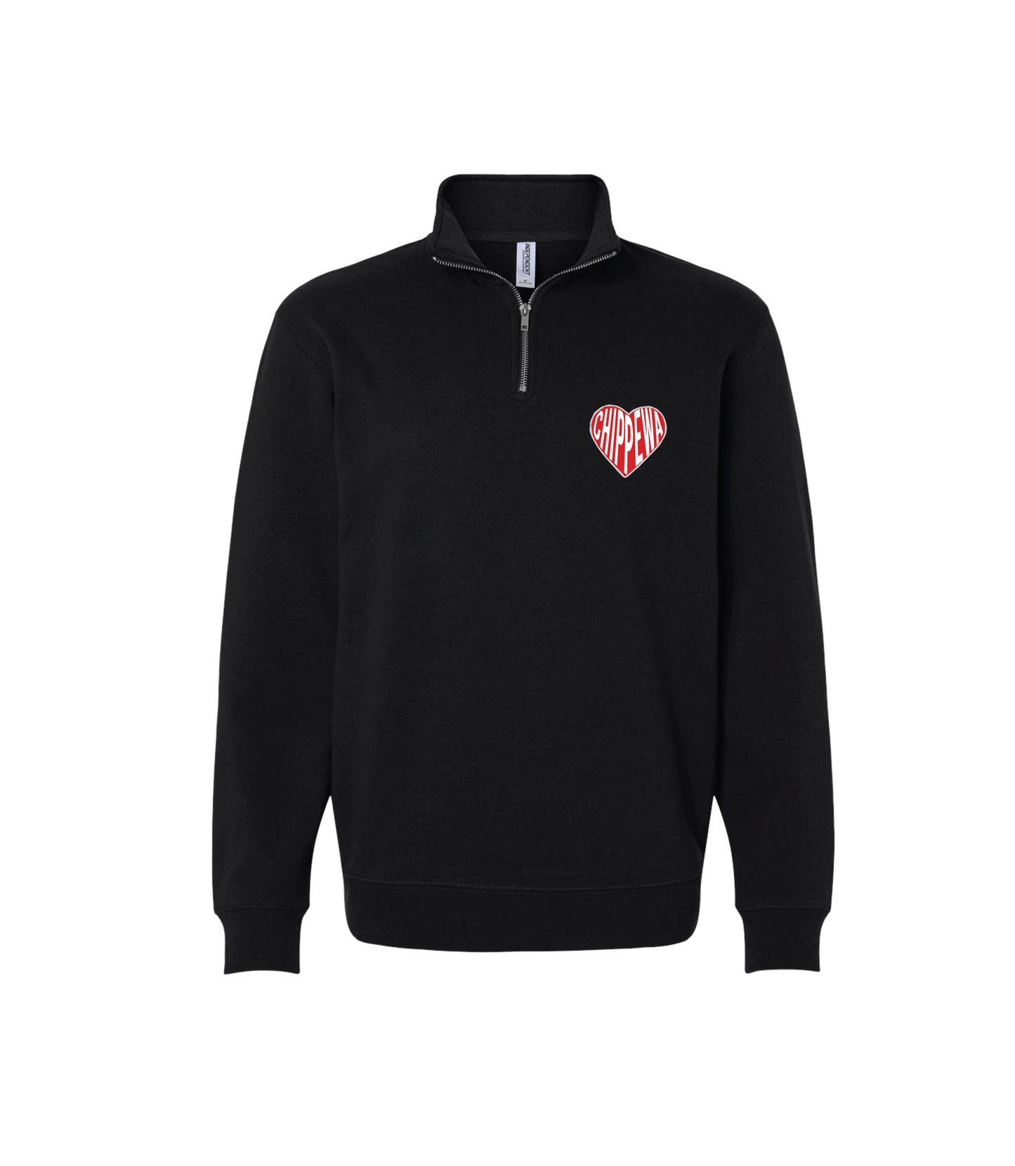 Girls Camp Heart Patch Quarter Zip Sweatshirt